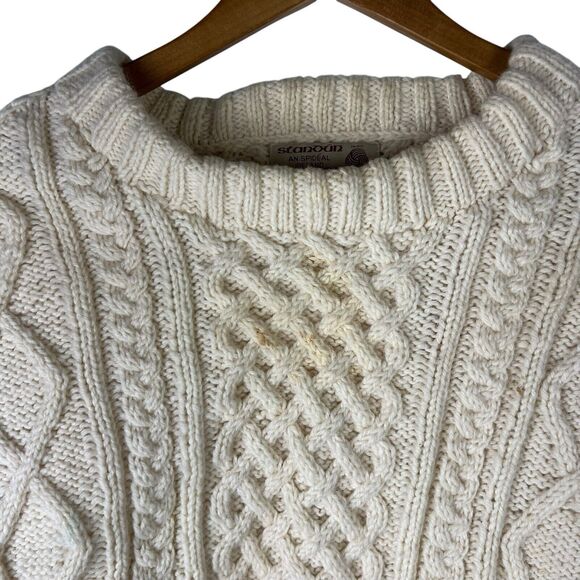 Vintage Standun Mens 2XL Sweater Wool Fisherman Hand Knit Grandma Ireland Heavy - Picture 4 of 7